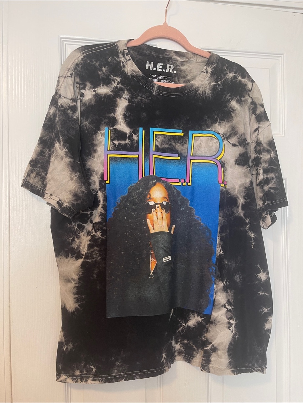 Black Tie-Dye Graphic Tee - H.E.R